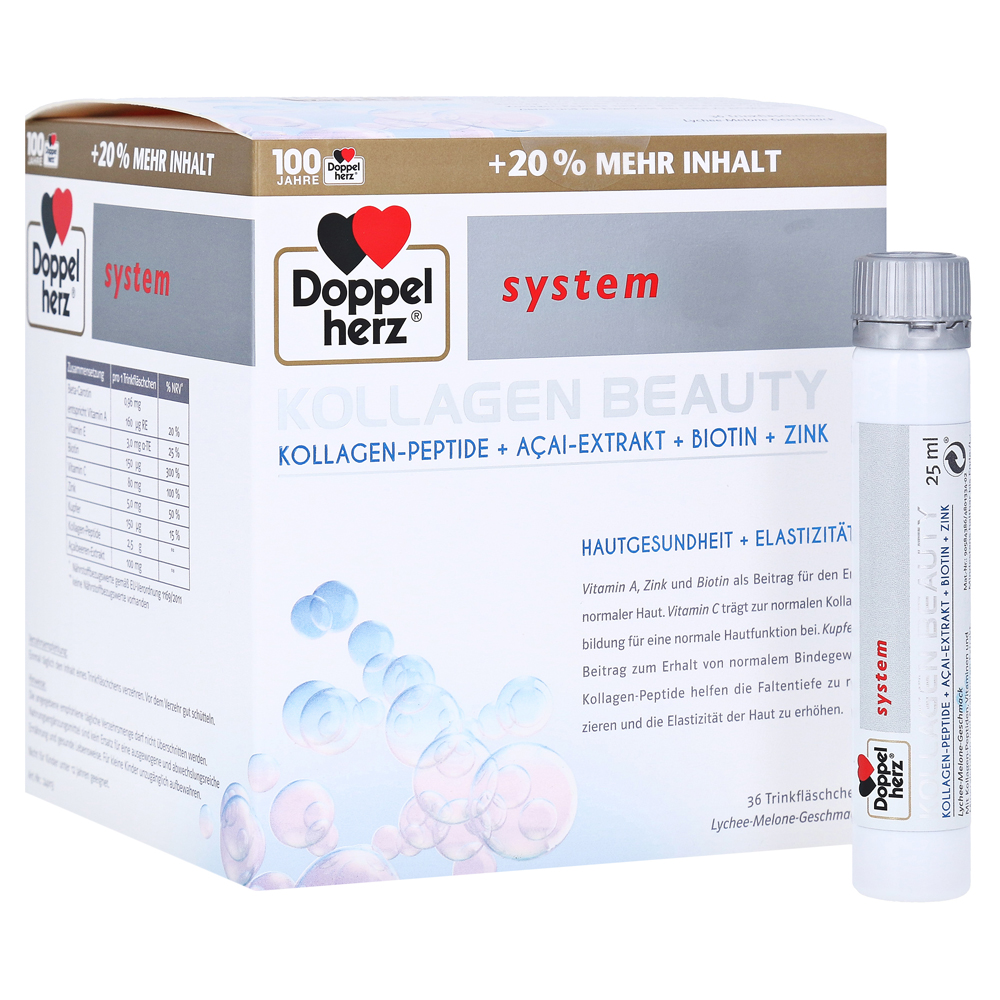 DOPPELHERZ Kollagen Beauty system Trinkfläschchen