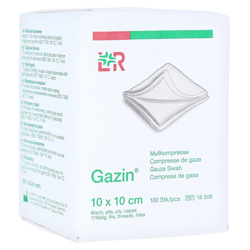 GAZIN Mullkomp.10x10 cm unsteril 8fach Op