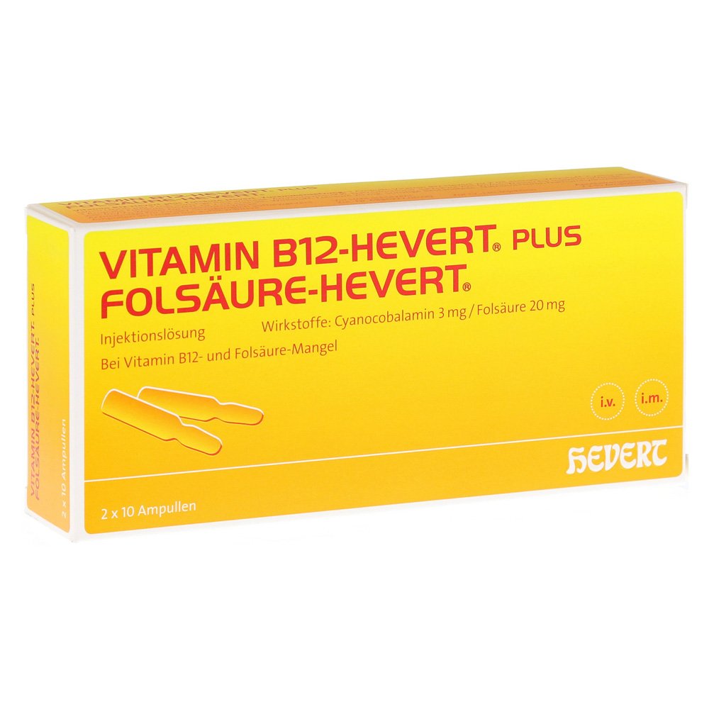 Vitamin B12 Folsäure Hevert Amp.-Paare